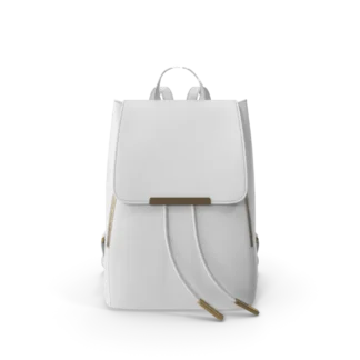White Faux Leather Backpack, beige, box of 12