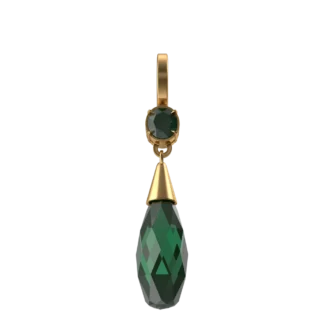 Green Crystal Earring, steel, box of 24