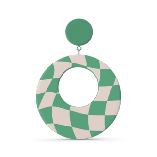 Green Oval Earring, two-tone, box of 12
