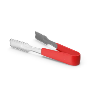 Red Tongs, white, set of 4